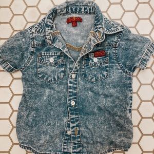 Toddler denim button up
